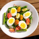 boiled eggs and asparagus