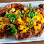 rib eye steak with bell pepper