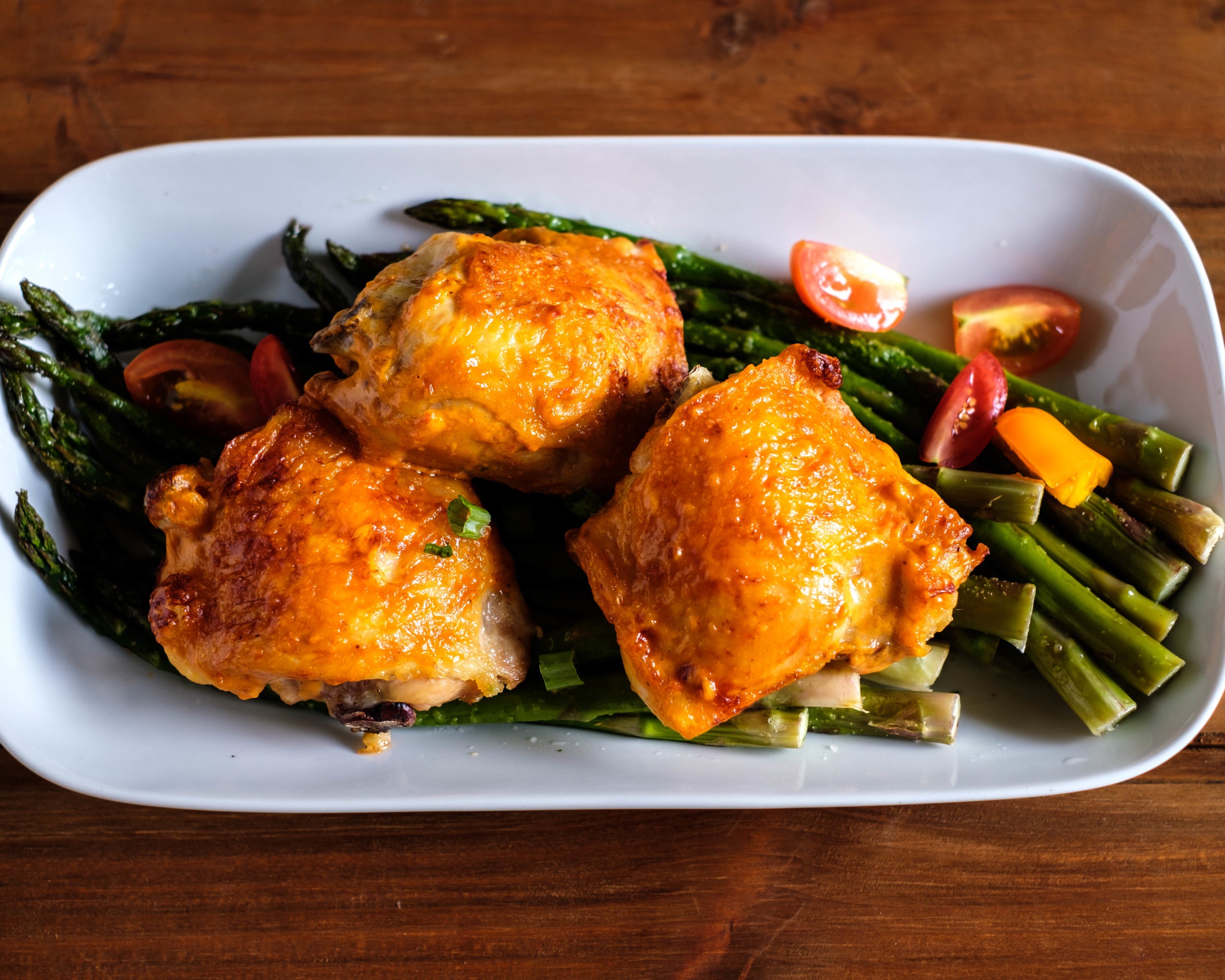 baked chicken and asparagus