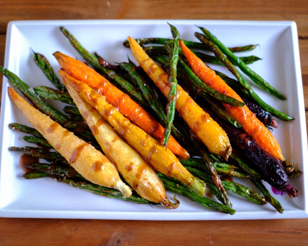 rainbow carrots and green beans