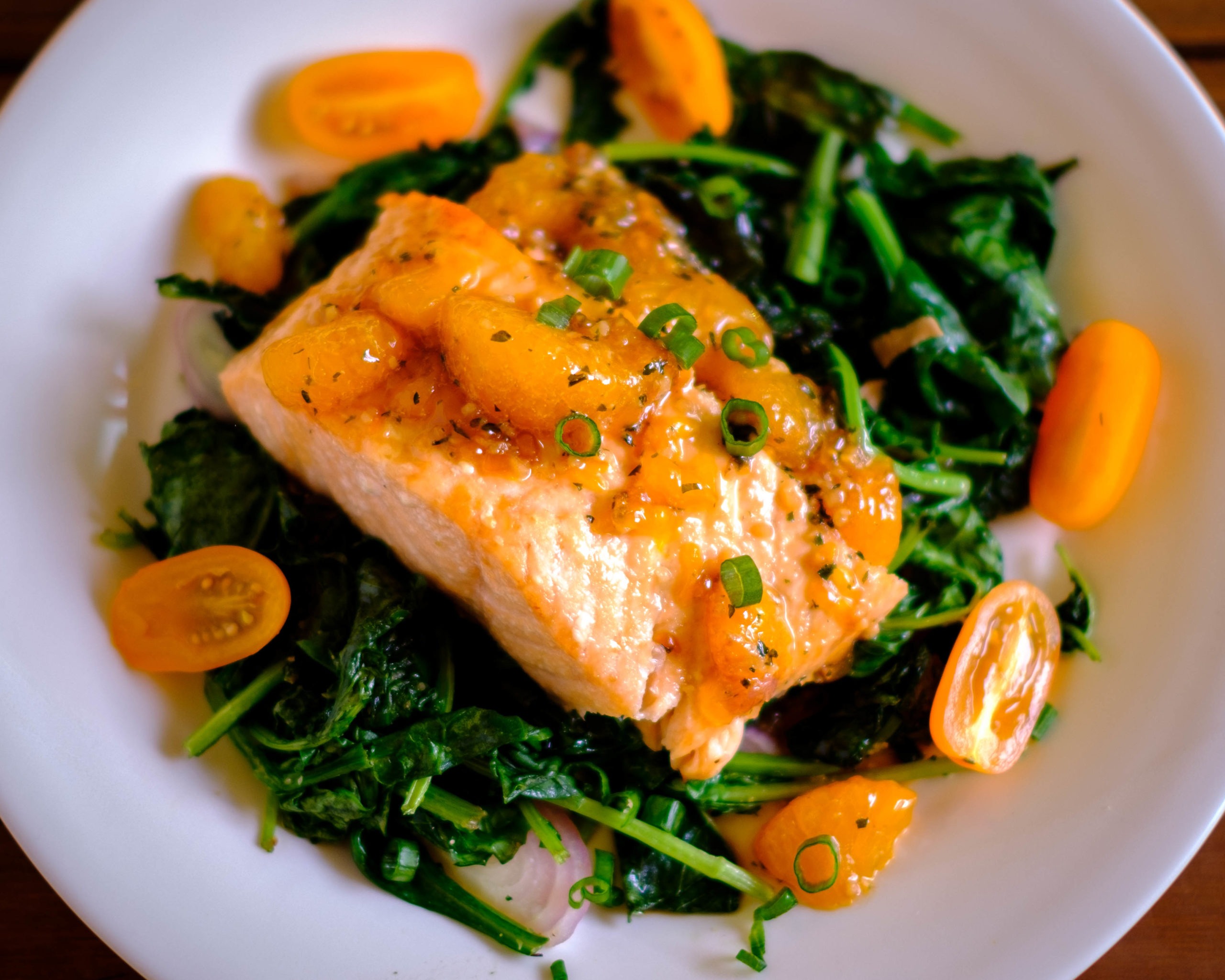 citrus salmon and spinach