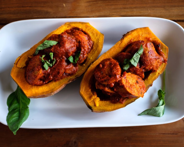 Stuffed Sweet Potatoes with Sausage Recipe PrepYoSelf