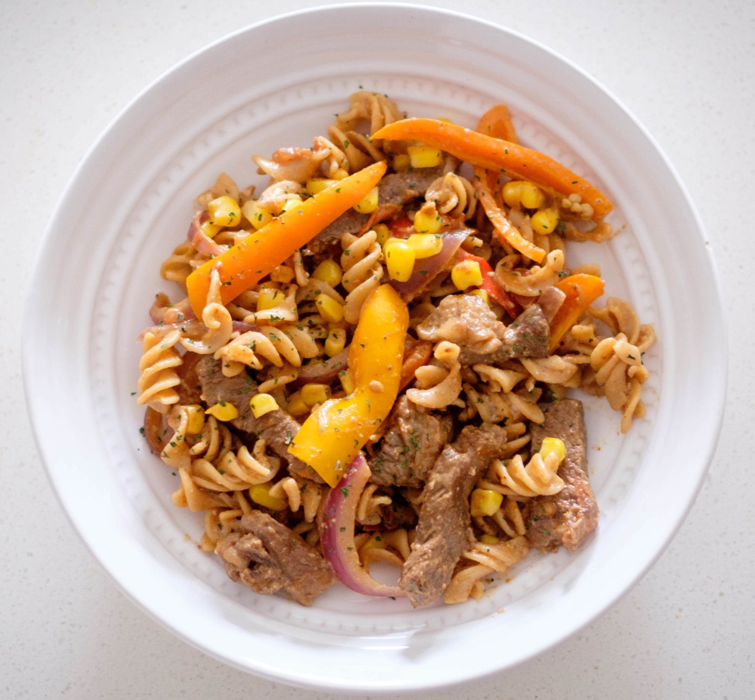 Beef Fajita Pasta Healthy Meal Prep Recipe PrepYoSelf
