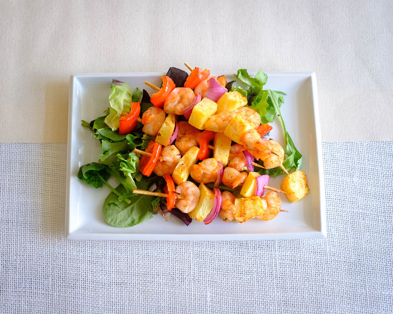 shrimp and pineapple kebabs
