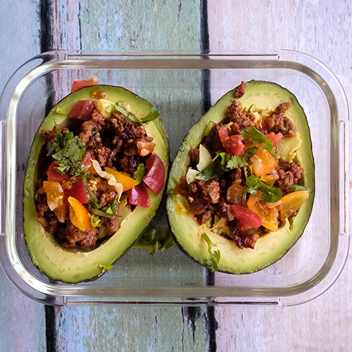 avocado and taco meat