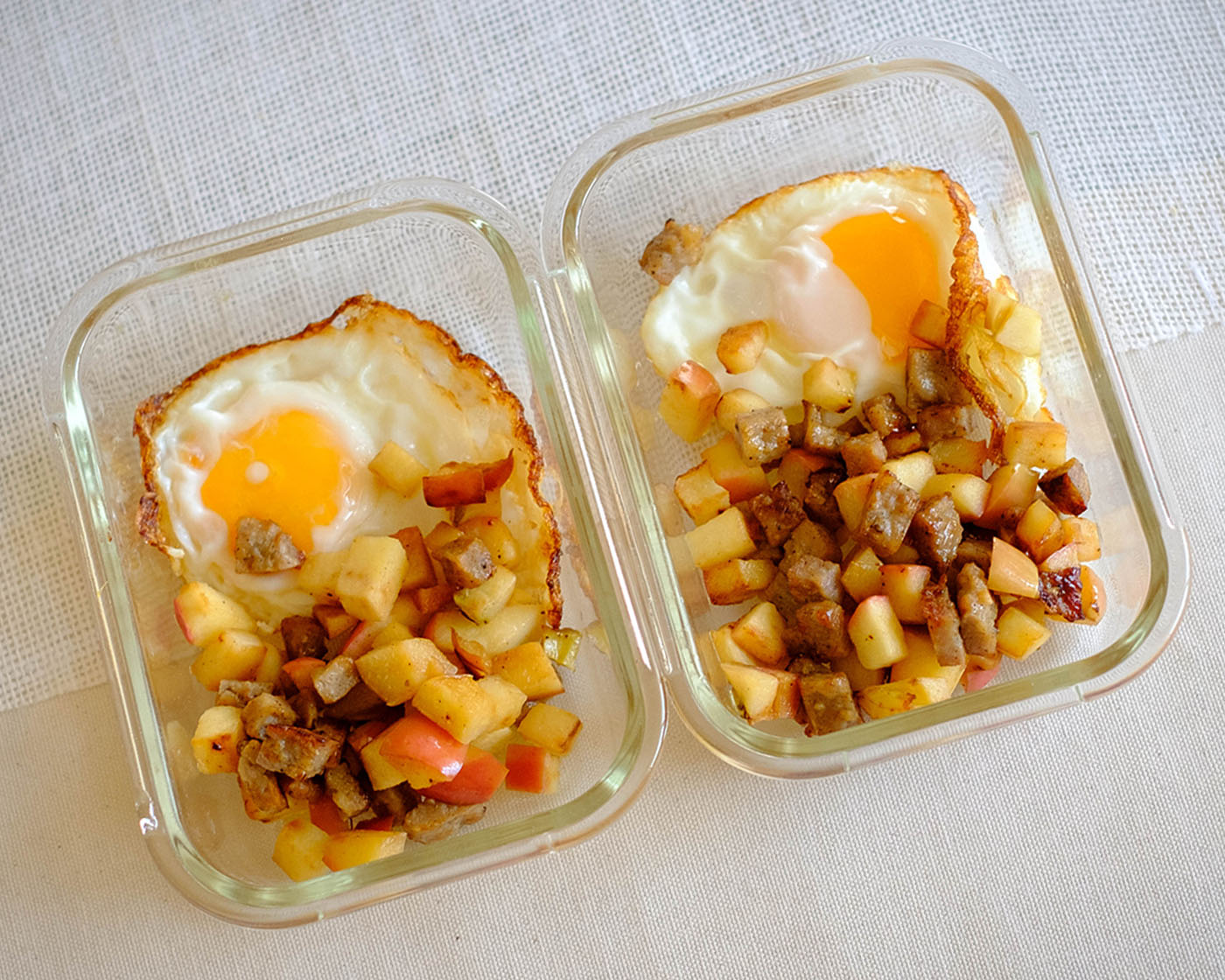 Fried Egg With Apple and Sausage Hash PrepYoSelf