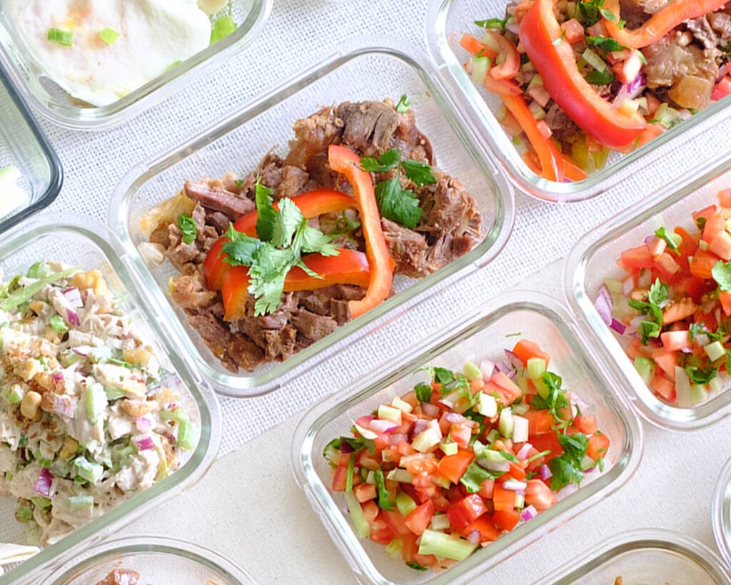 glass containers with instant pot beef soft tacos