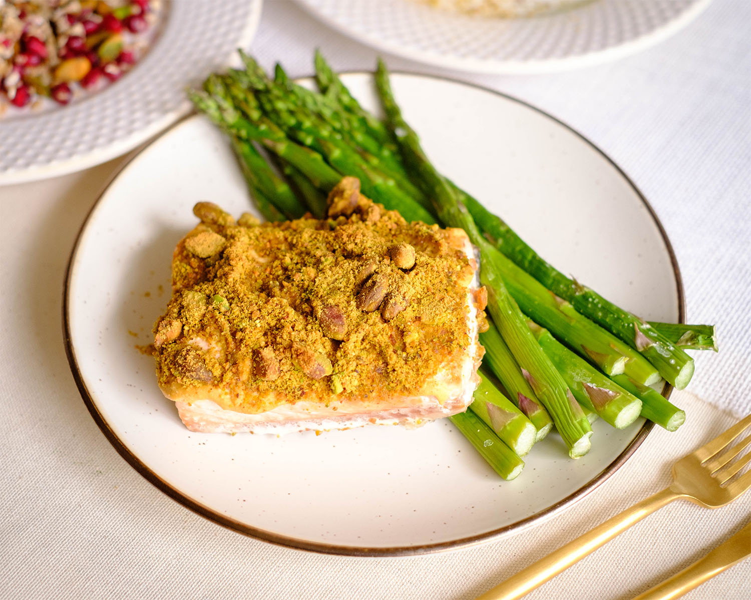 Baked Pistachio Crusted Salmon and Asparagus - PrepYoSelf