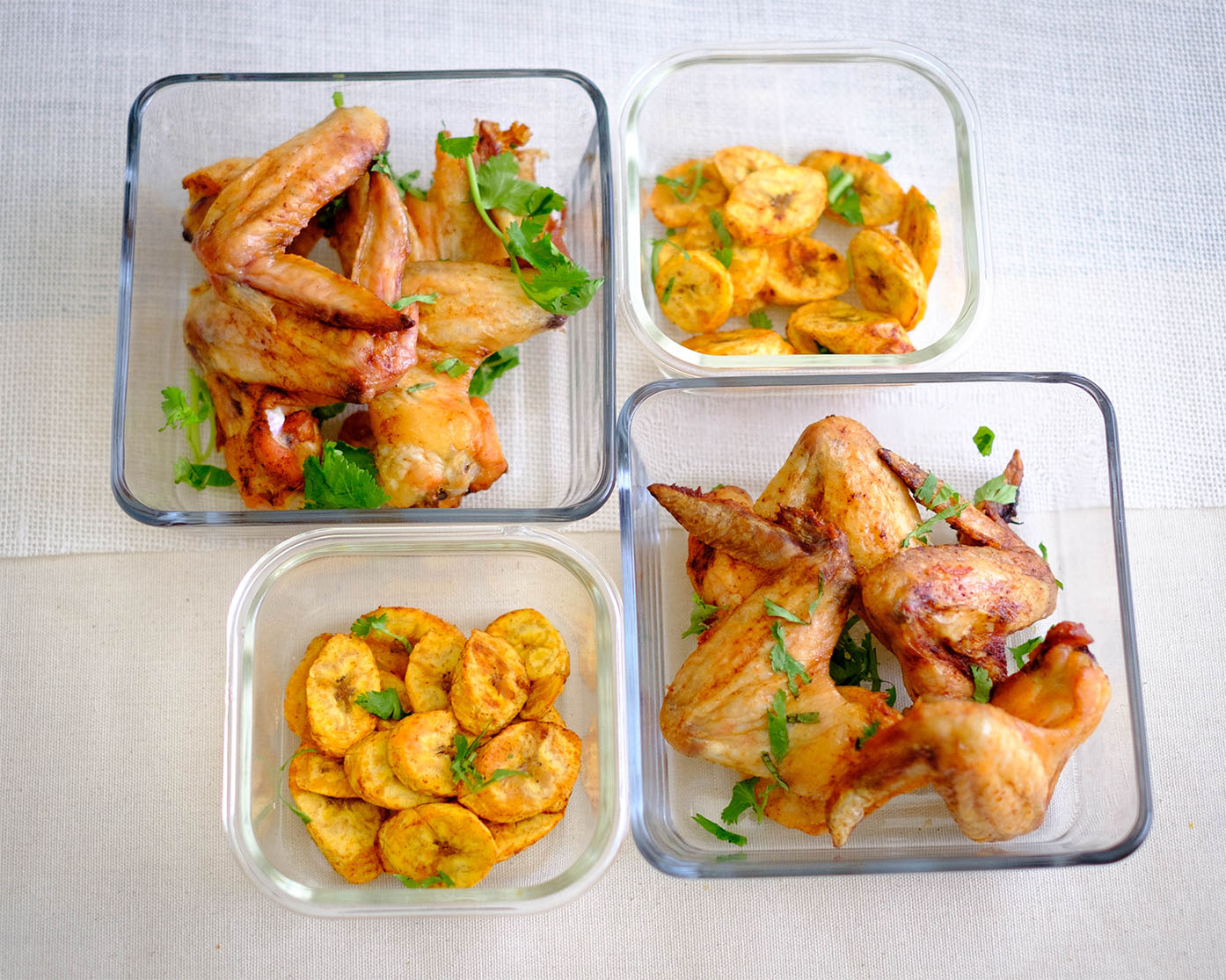 chicken wings with plantain chips