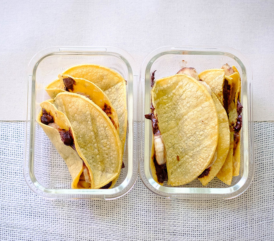 Chocolate and Banana Corn Tortilla Quesadillas