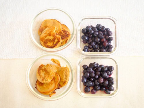 sweet potato pancakes and blueberries