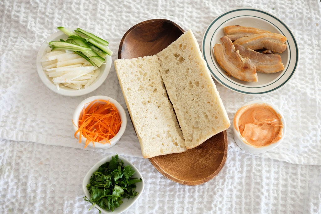 Pork Belly Ciabatta Baguette Ingredients