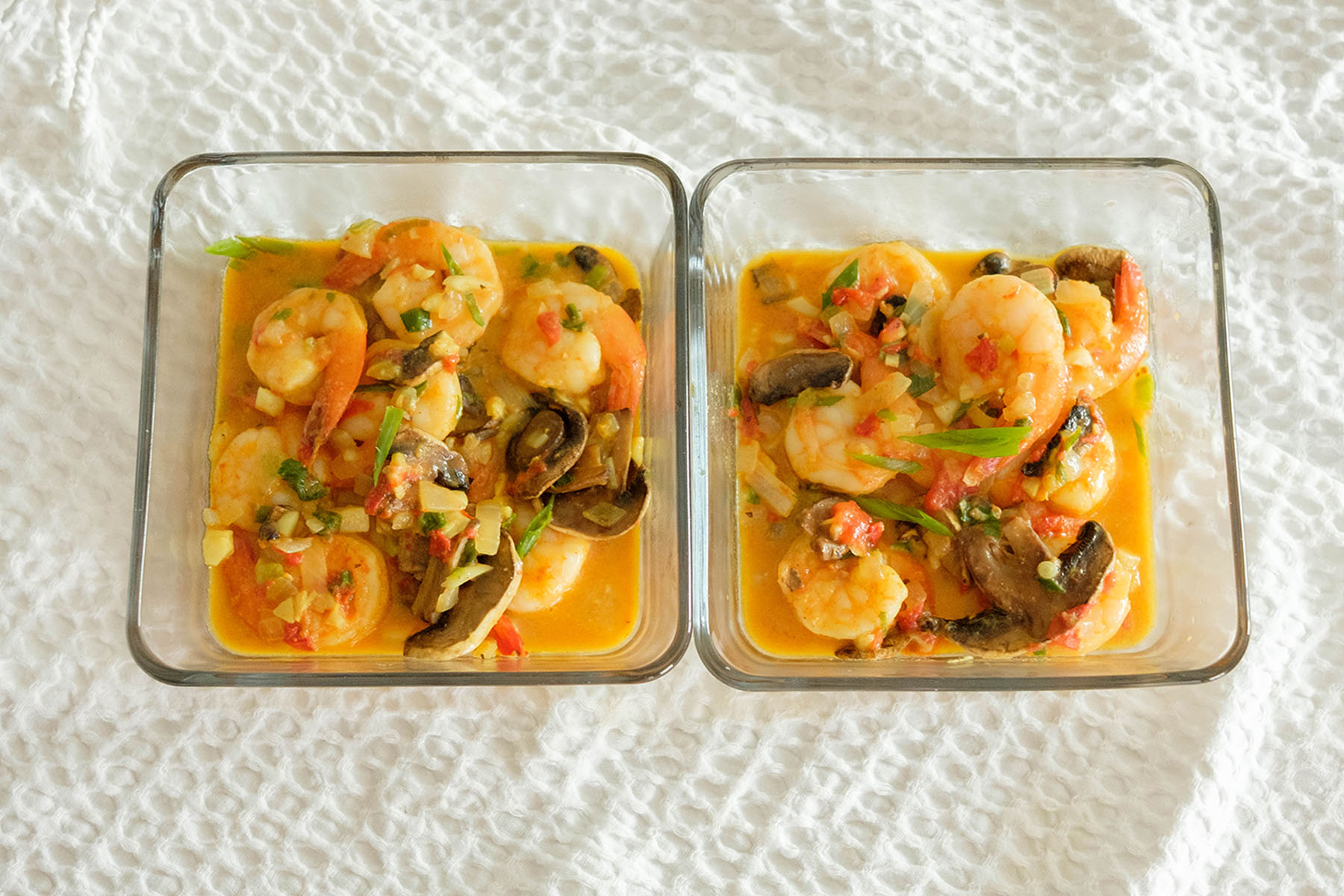 Shrimp in creamy coconut sauce