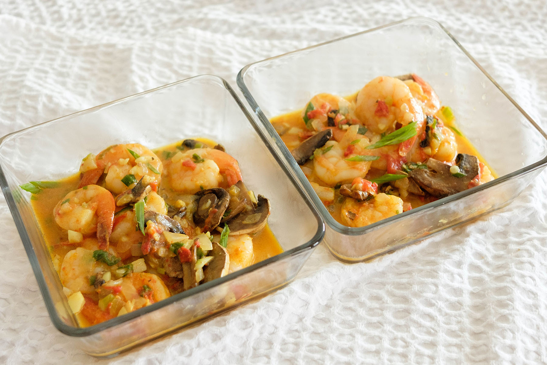 Shrimp in creamy coconut sauce
