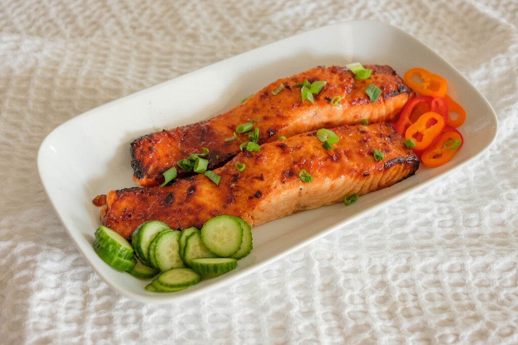 sweet chili glazed salmon