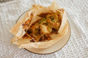 fish wrapped in parchment paper